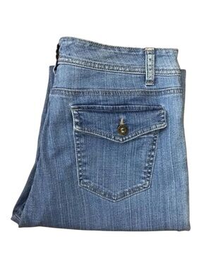 Gloria Vanderbilt Bootcut Jeans Women’s 14 Petite flap pockets Stretch mid high